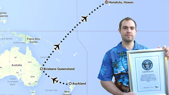Guinness-No one ever wants their birthday to end, but Sven Hagemeier from Germany managed to keep his special day going for almost two days by crossing between different time zones, this day last year, as he was turning 26 years old.   Over the course of 46 hours, Sven flew from Auckland (New Zealand), to Brisbane (Australia) and then to Honolulu (Hawaii), achieving a record for the Longest birthday ever.   Sven's elongated birthday celebrations beat the previous record set by Nargis Bhimji of Karachi, celebrated her birthday for 35 hours 25min by crossing time zones after flying from Karachi to Singapore and then to San Francisco back in June 1998.   Speaking of his record-breaking birthday celebrations, Sven said, “I have known Guinness World Records since my childhood and I am a huge fan … I always asked myself if it would be possible to set a record myself. After I found the perfect record for me, I felt confident I could become a record holder.”   The birthday-boy spent the majority of two days in an aeroplane enjoying plane food, working out how to stay comfortable on long-haul flights, and communicating using hand-gestures.   In New Zealand, Sven met Khan, a particularly accommodating taxi driver who managed to show him many of Auckland's most interesting places in just an hour and a half. Everyone wanted to get involved in his record attempt and Sven arrived back home feeling happy that, “you will get help, wherever you are in this world.” But Sven’s extended-birthday highlight was landing in Hawaii at midnight, with the knowledge that he had successfully set the record and that his wife was there waiting for him.   Sven described his Guinness World Records certificate as “an incredible present”.   This year, however, Sven plans to celebrate his birthday in a more low-key, traditional manner - at home with just his family - happy 27th birthday Sven!