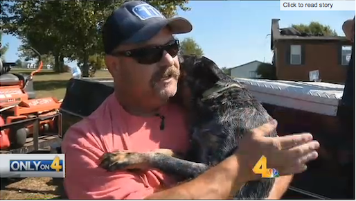 WHITE HOUSE, TN (WSMV) - The man who ran into a burning house to save a dog moments before the roof collapsed met the dog’s owners Monday. As a home in White House burned to the ground Saturday, neighbors knew a dog was trapped inside. They watched as a mystery man drove up in a Mustang and ran inside. A few minutes later, the man exited the house carrying the 80-pound dog in a blanket. The dog, Sampson, was unhurt. The good Samaritan disappeared. “He got in his car and left,” a witness told Channel 4. The man in the Mustang was Tim Tawater, a 20-year veteran of the Nashville Fire Department and a self-professed dog lover. “I’ve had dogs ever since I was born,” Tawater said. “You got to figure that if there’s a dog in the house, the dog is definitely family.” Tawater lives in White House. He was off-duty Saturday and on his way to his daughter’s birthday party. “We just live two or three miles from here,” Tawater said. He saw the smoke and knew the volunteer firefighters wouldn’t be there for a while. “I don’t do it for people to say ‘thank you.’ I do it because it needs to be done,” Tawater said. The homeowners are Brandon and April Gorley. They had just arrived in Gulf Shores when they got a call that their house was on fire. They turned around and came home. Monday, they met the man who rescued their beloved Sampson. Sampson is a Bouvier, a type of German herding dog. At 82 pounds, he is only half grown. The Gorleys said they were very grateful for Tawater’s actions. “He didn’t have to go into a house that was on fire,” Brandon Gorley said. “Deeply, deeply appreciate him being there.” “The real heroes to me are the volunteers, because they don’t get paid for it,” Tawater said. “They do it for free.” A relative was house-sitting and had just left to go to the store when the fire broke out. Sampson’s owners joked that he had just gone to the groomer Friday, so he had a nice hairdo for his TV debut. Read more: http://www.wsmv.com/story/30243143/good-samaritan-who-saved-dog-meets-owners#ixzz3p2CAmF3J