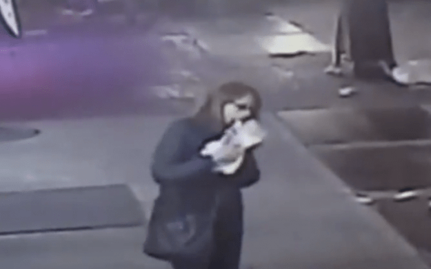 On Sunday in Fort Greene, Brooklyn, a car lost control and jumped a curb, mowing down three people, killing one of them, a 30-year-old woman. Strangely, another woman was walking by, munching on a slice of pizza, and the car came to a stop just before hitting her. Then, she casually turned around and walked away, continuing to chow down on her slice. The whole thing was caught on surveillance footage, obtained by DNAinfo: It’s something that would make George Costanza proud. You can almost hear the Seinfeld bass riff playing as she wanders off, greedily stuffing pizza in her face. The driver of the car was arrested for driving without a license. The two other victims are in stable condition. The hungry woman is presumably eating pizza in front of some other terrible tragedy.